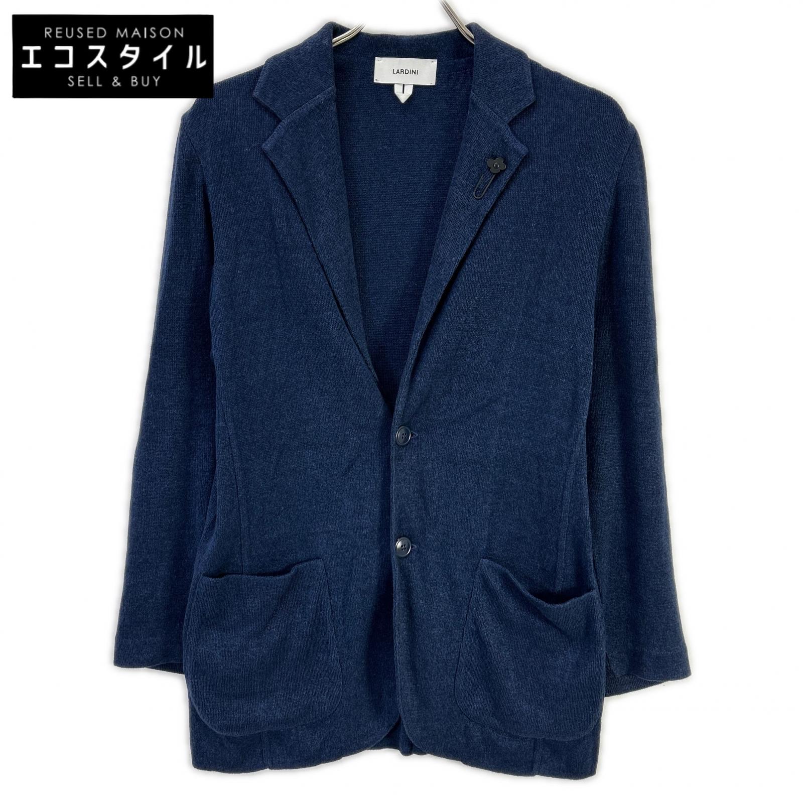 LARDINI ラルディーニ ネイビー JZLJM56 リネンコットン ニットジャケット ジャケット