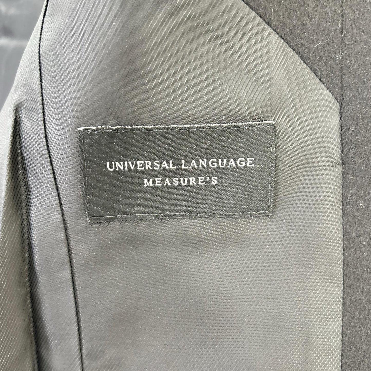 UNIVERSAL LANGUAGE ユニバーサルランゲージ ブラック カミシヤ コロンボ生地 チェスターコート コート