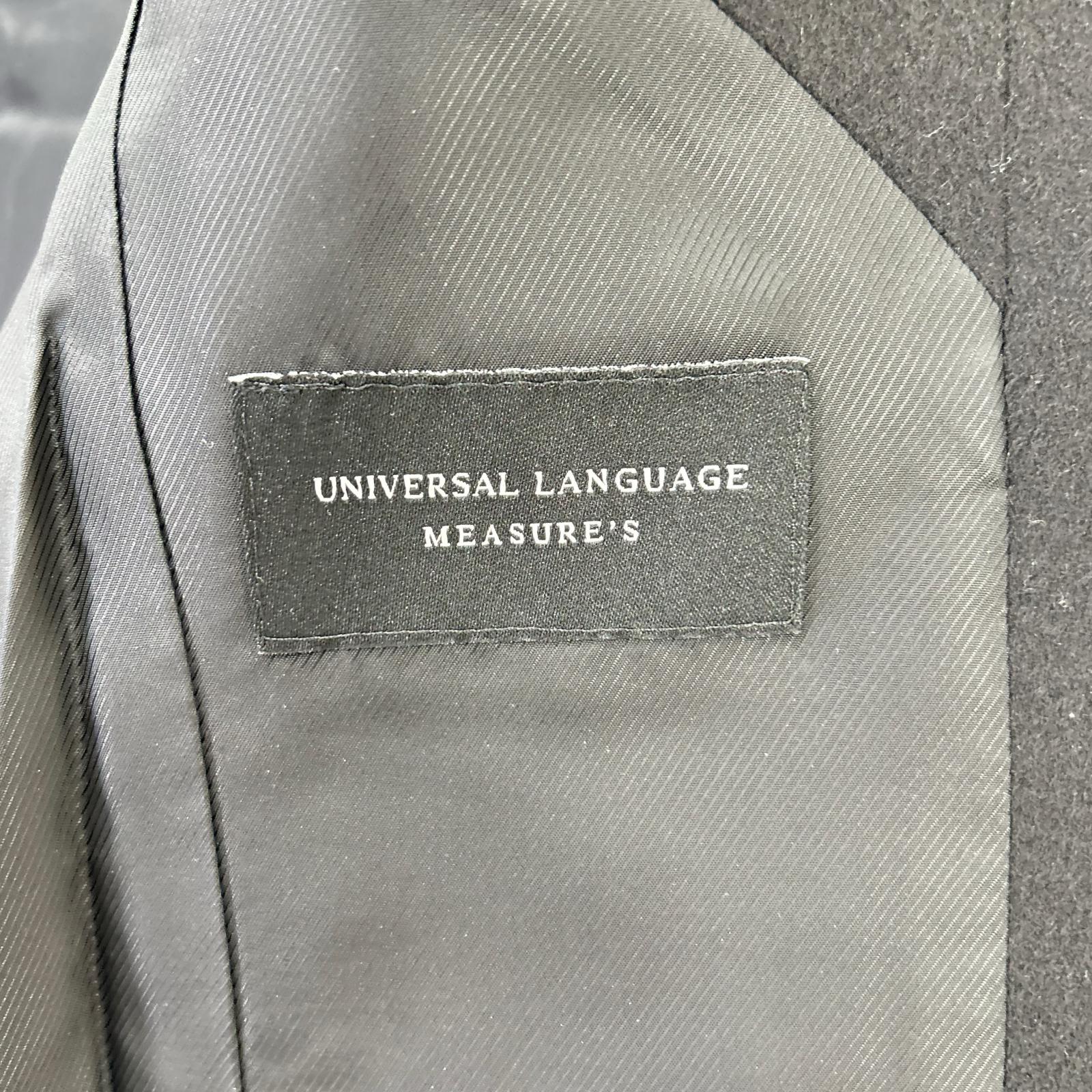UNIVERSAL LANGUAGE ユニバーサルランゲージ ブラック カミシヤ コロンボ生地 チェスターコート コート