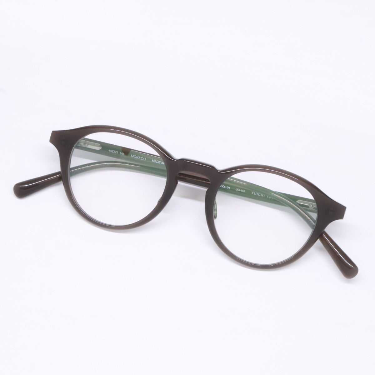 YUICHI TOYAMA ユウイチトヤマ 【美品】YUICHI TOYAMA/D ユウイチトヤマ/ディー UD-161 COL.04 MOKKOU 木瓜 ボストンシェイプ アイウェア 眼鏡