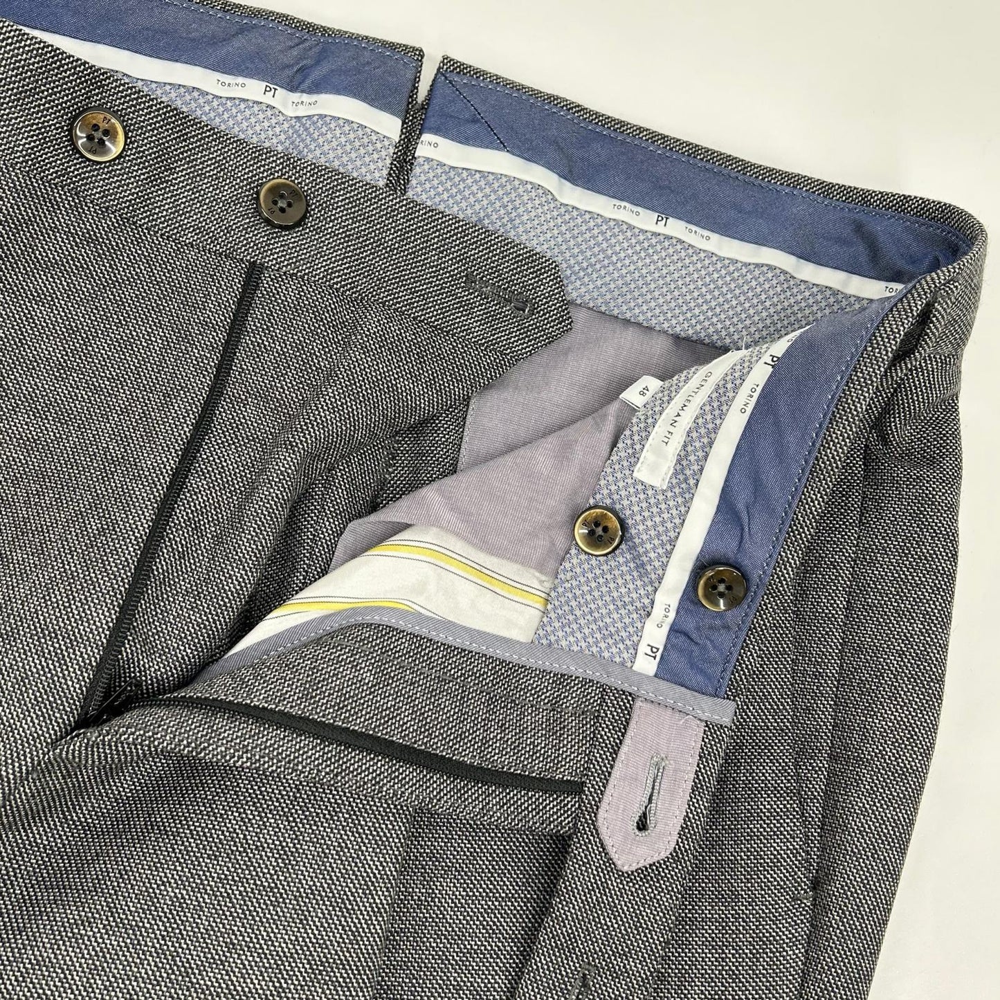 PT TORINO ピーティートリノ グレー GENTLEMAN FIT ダブル仕上げ スラックス ボトムス