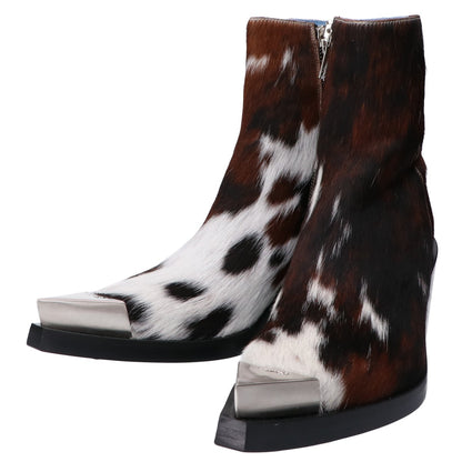 Achilles Ion Gabriel アキレス イオン ガブリエル 新品同様 FT0002ーAW24ー960 カウ ハラコ BANG ANKLE BOOT シューズ