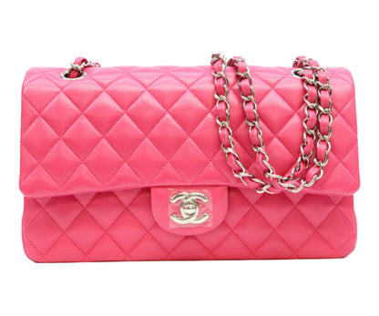 CHANEL シャネル 19番台 A01112 ネオピンク ラム シルバー金具 マトラッセ25 ショルダーバッグ
