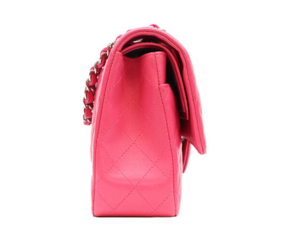 CHANEL シャネル 19番台 A01112 ネオピンク ラム シルバー金具 マトラッセ25 ショルダーバッグ