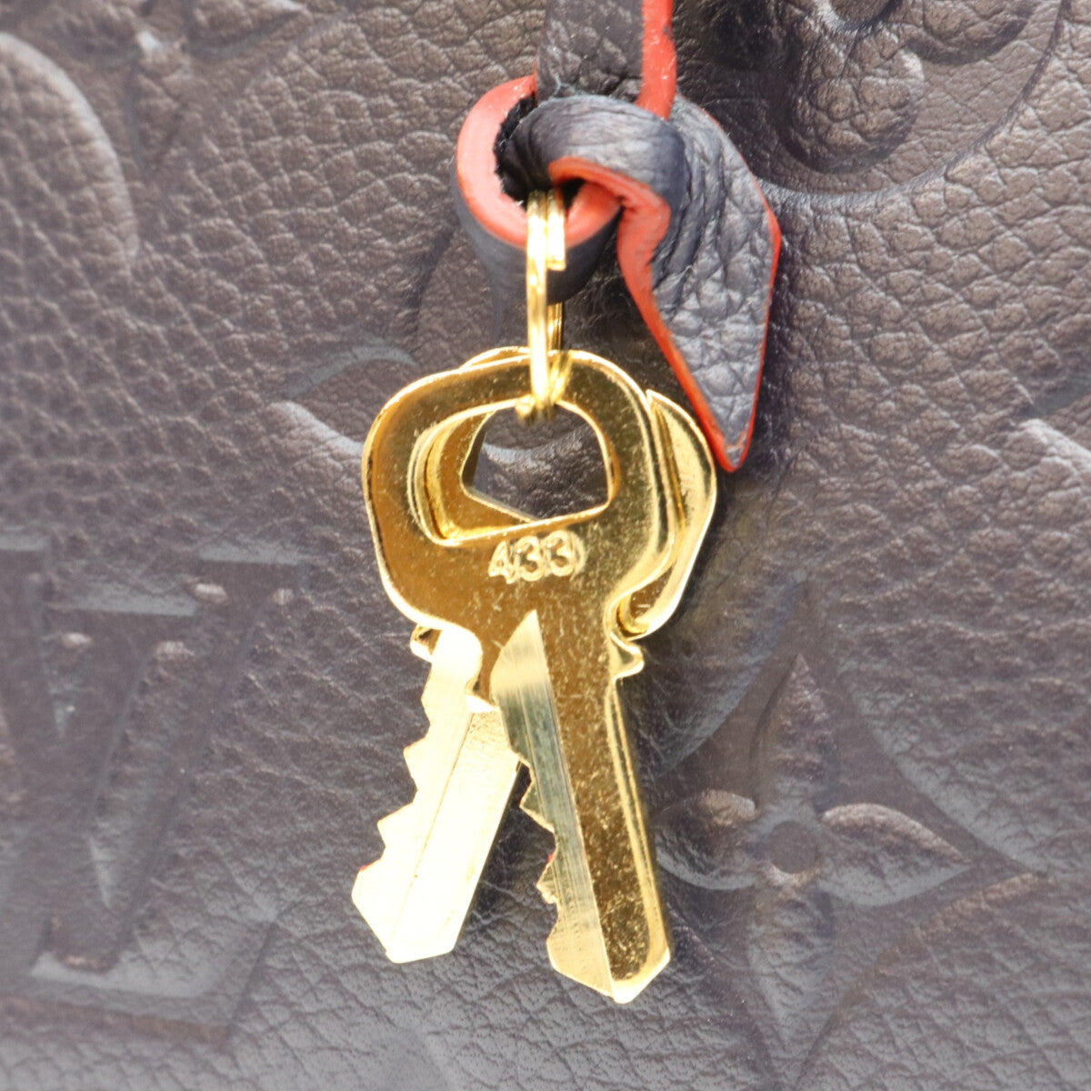 LOUIS VUITTON ルイヴィトン 2018 M42747 Marine Rouge Monogram Empreinte Montaigne BB shoulder bag