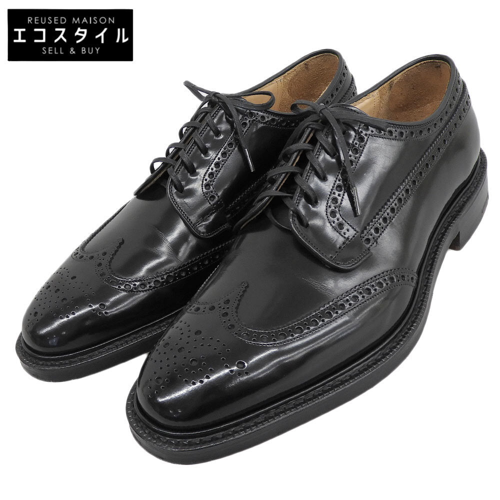 Church's チャーチ 美品 173 ポリッシュドバインダー ダービーシューズ メンズ ブラック 85F GRAFTON173 シューズ