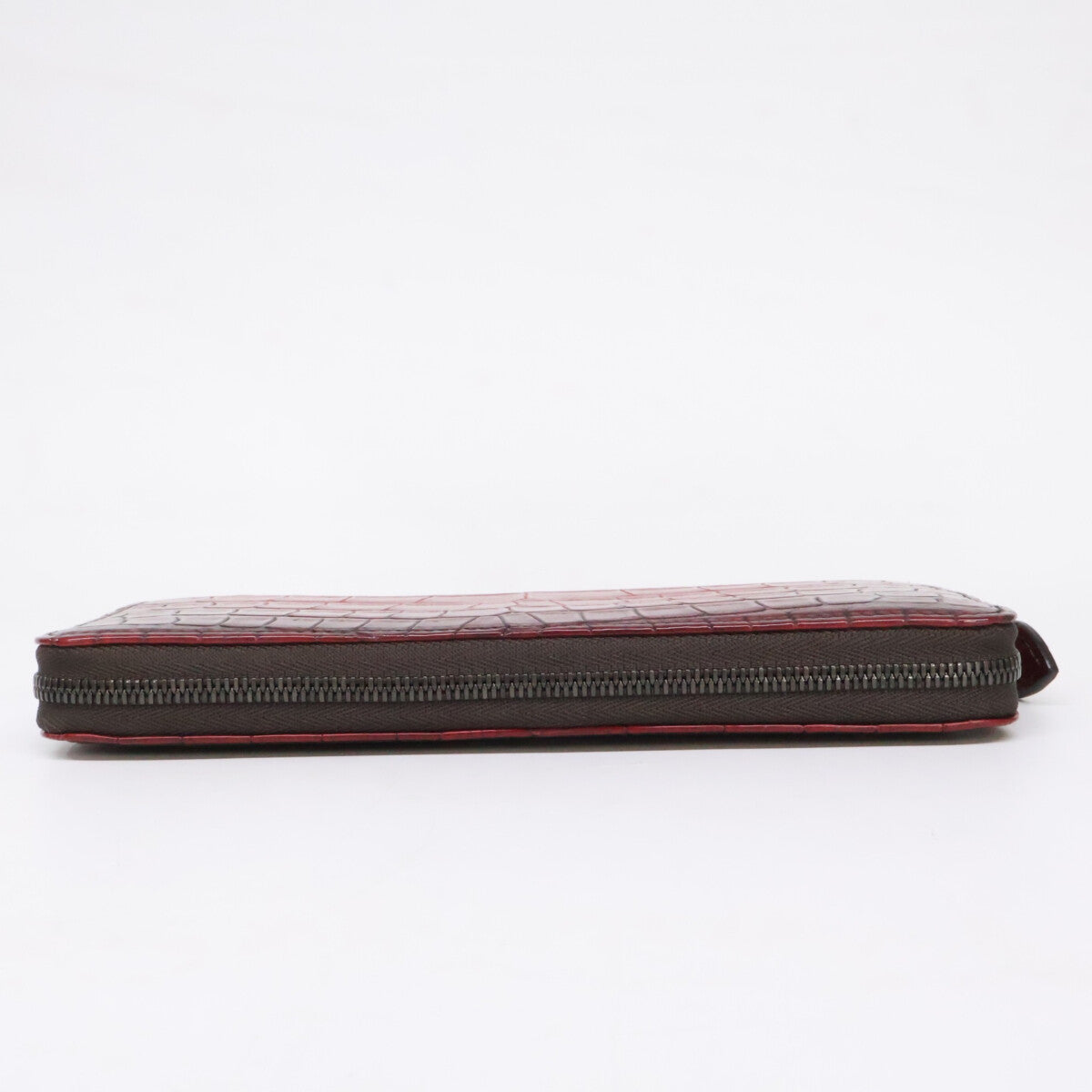 YUHAKU ユハク 新品同様 YFA114-48 クロコダイルラウンドファスナーウォレット 長財布 長財布（小銭入れあり）
