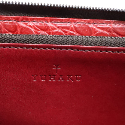 YUHAKU ユハク 新品同様 YFA114-48 クロコダイルラウンドファスナーウォレット 長財布 長財布（小銭入れあり）