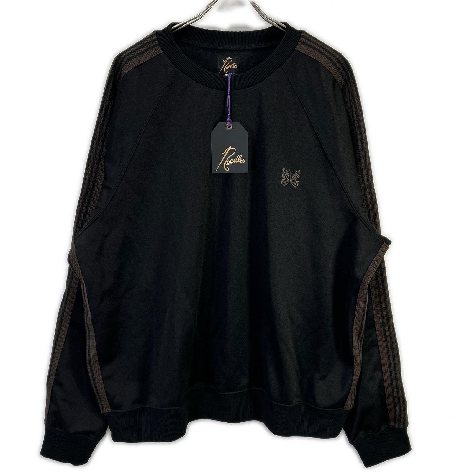 NEPENTHES ネペンテス ブラック/ブラウン PU272 トラック クルーネックシャツ XL NEPENTHES ネペンテス ブラック/ブラウン PU272 トラック クルーネック