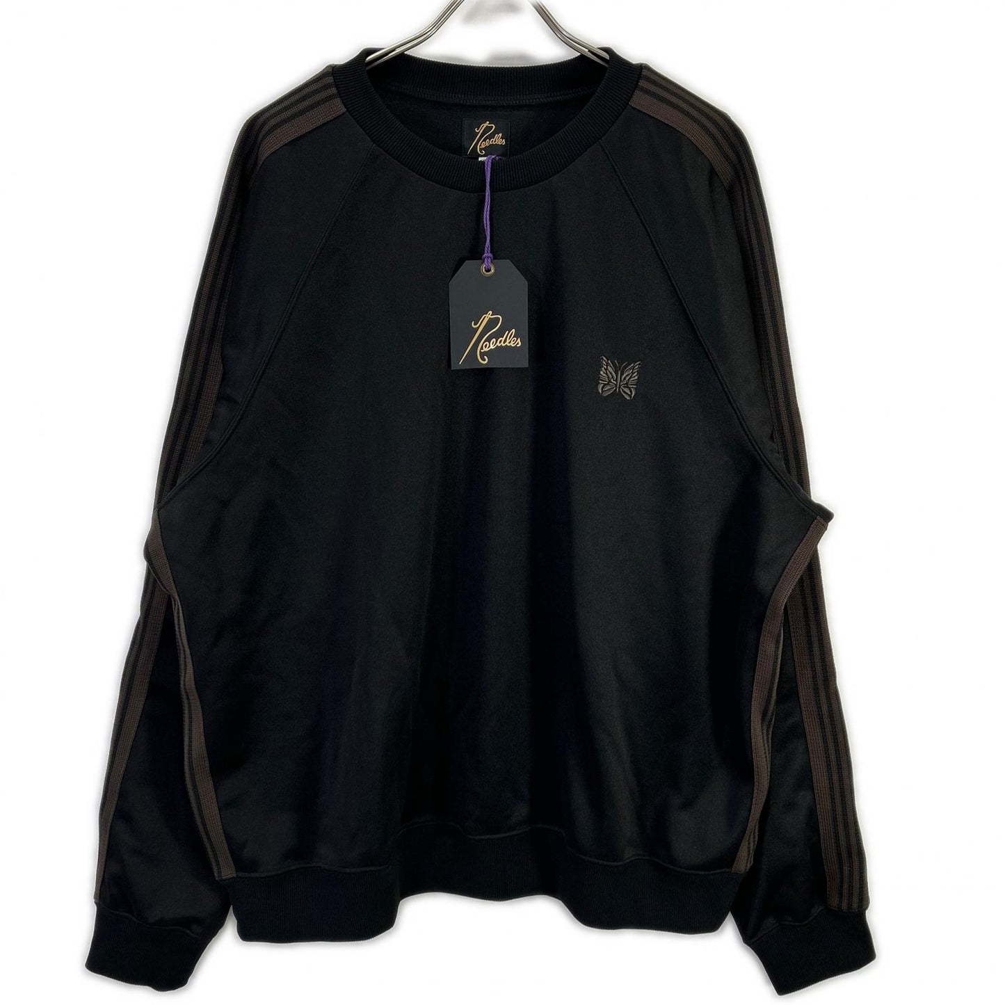 NEPENTHES ネペンテス ブラック/ブラウン PU272 トラック クルーネックシャツ トップス