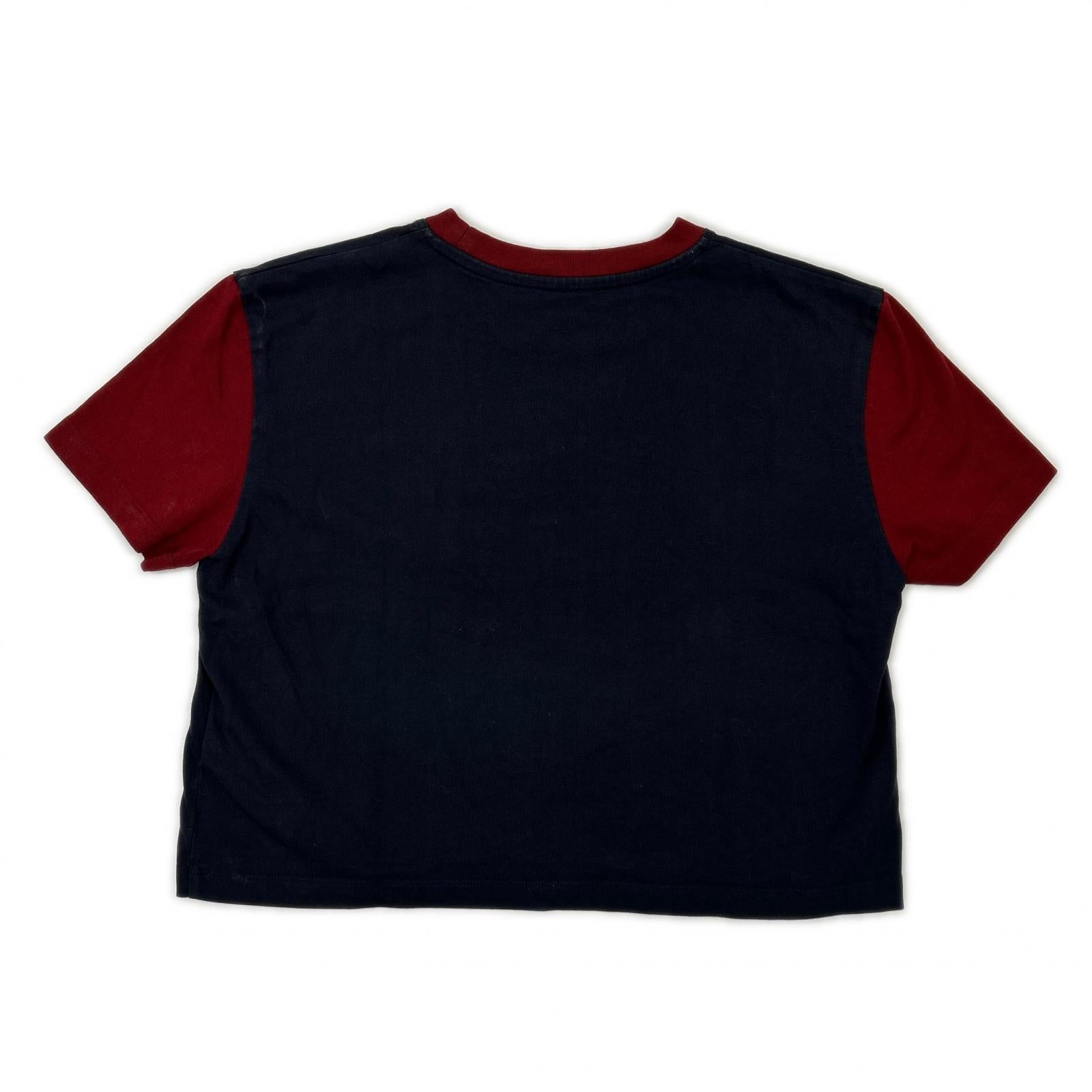 MIUMIU ミュウミュウ MJN421 ネイビー×レッド クロップド Tシャツ トップス