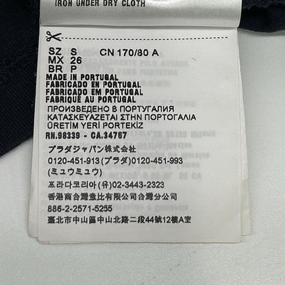 MIUMIU ミュウミュウ MJN421 ネイビー×レッド クロップド Tシャツ トップス