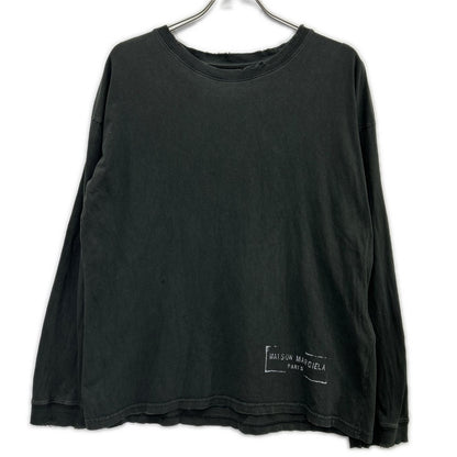 Maison margiela メゾンマルジェラ チャコール S51GC0535 25SS スタンプロゴ ダメージ加工 ロンT トップス