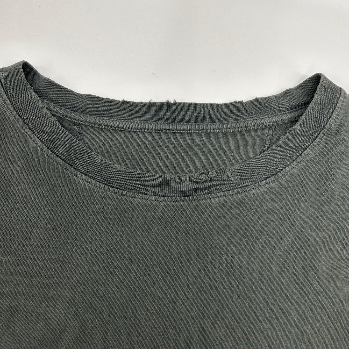 Maison margiela メゾンマルジェラ チャコール S51GC0535 25SS スタンプロゴ ダメージ加工 ロンT トップス