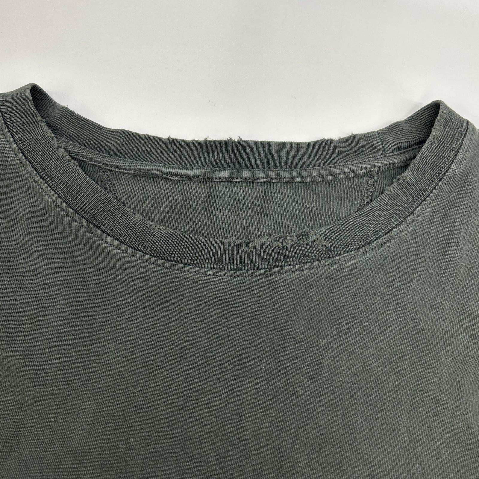 Maison margiela メゾンマルジェラ チャコール S51GC0535 25SS スタンプロゴ ダメージ加工 ロンT トップス