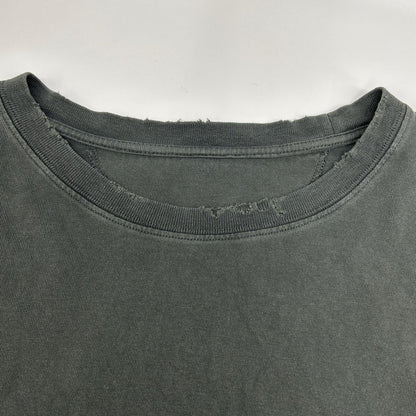 Maison margiela メゾンマルジェラ チャコール S51GC0535 25SS スタンプロゴ ダメージ加工 ロンT トップス