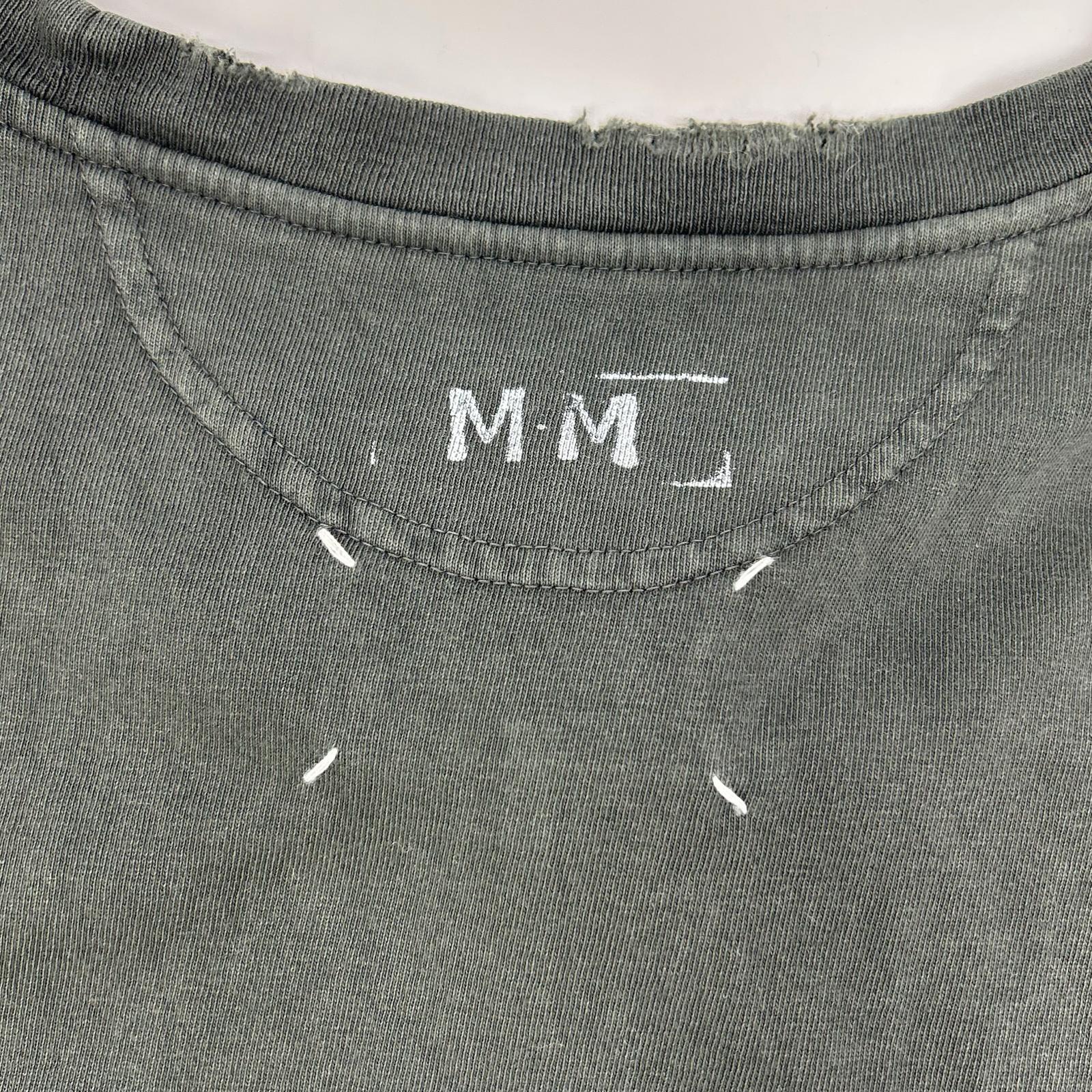 Maison margiela メゾンマルジェラ チャコール S51GC0535 25SS スタンプロゴ ダメージ加工 ロンT トップス