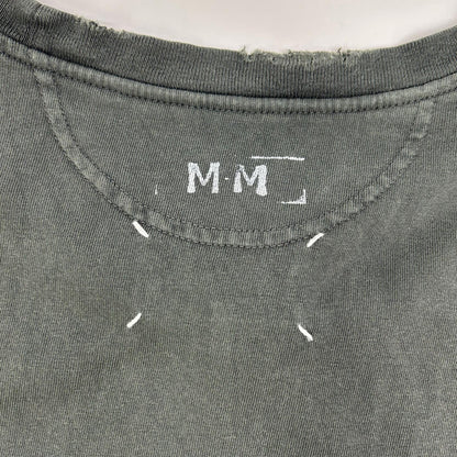 Maison margiela メゾンマルジェラ チャコール S51GC0535 25SS スタンプロゴ ダメージ加工 ロンT トップス