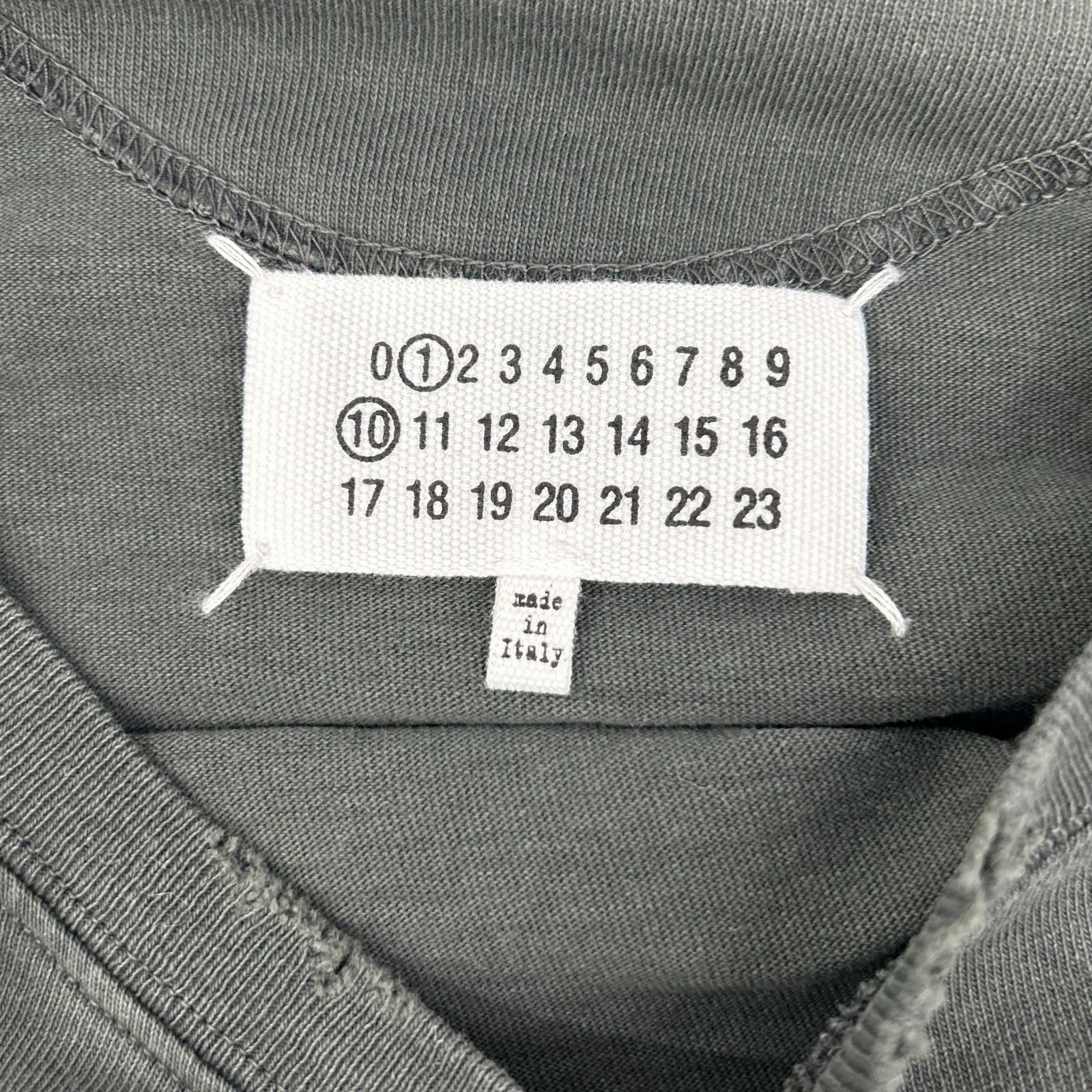 Maison margiela メゾンマルジェラ チャコール S51GC0535 25SS スタンプロゴ ダメージ加工 ロンT トップス