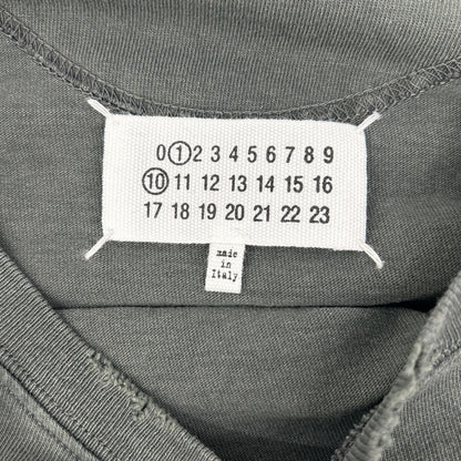 Maison margiela メゾンマルジェラ チャコール S51GC0535 25SS スタンプロゴ ダメージ加工 ロンT トップス