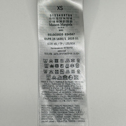 Maison margiela メゾンマルジェラ チャコール S51GC0535 25SS スタンプロゴ ダメージ加工 ロンT トップス