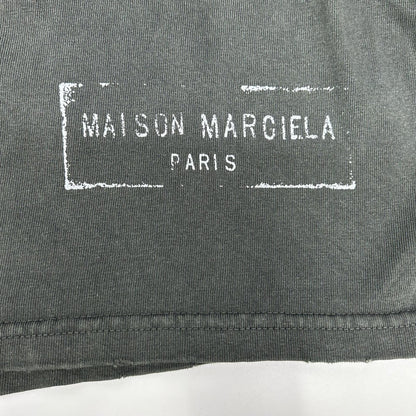 Maison margiela メゾンマルジェラ チャコール S51GC0535 25SS スタンプロゴ ダメージ加工 ロンT トップス