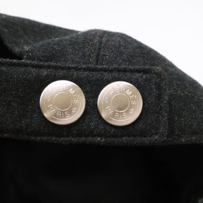 HERMES エルメス 【美品/国内正規】H刺繍 ウール キャップ 帽子