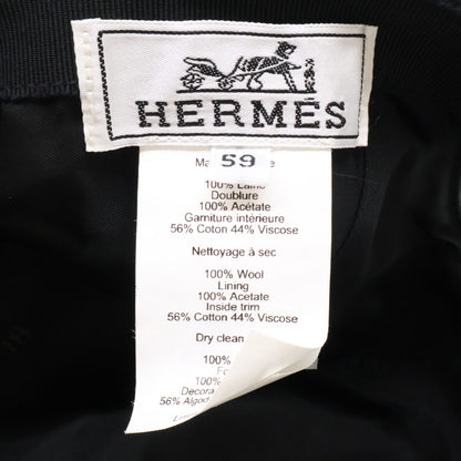 HERMES エルメス 【美品/国内正規】H刺繍 ウール キャップ 帽子
