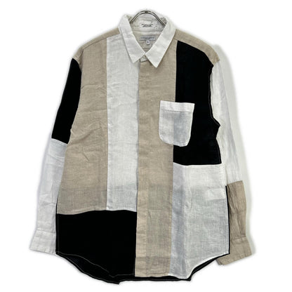 Engineered Garments Engineered Garments color-blocked linen shirt with concealed button placket top