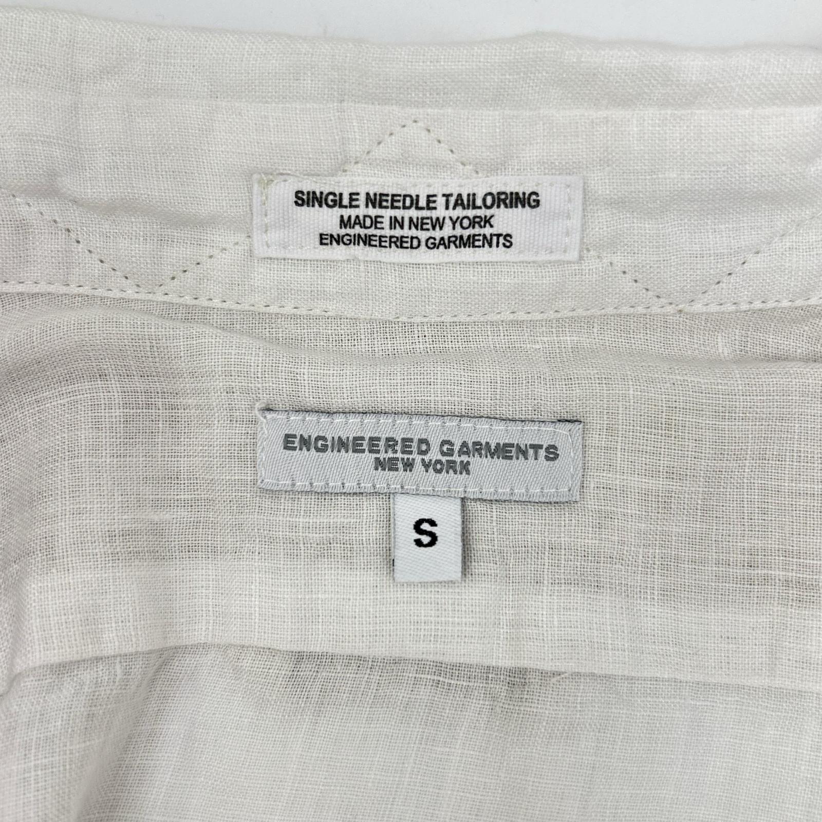 Engineered Garments Engineered Garments color-blocked linen shirt with concealed button placket top