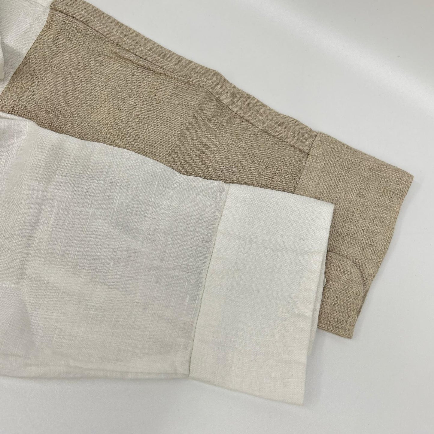 Engineered Garments Engineered Garments color-blocked linen shirt with concealed button placket top
