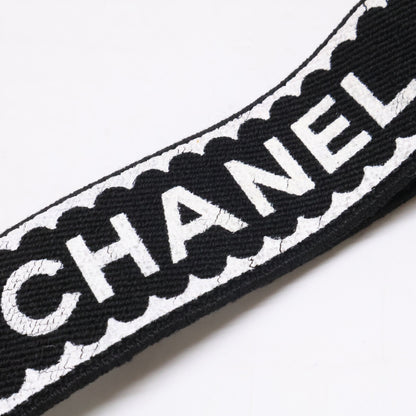 CHANEL シャネル レザー x ファブリック サスペンダー ベルト