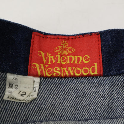 VivienneWestwood ヴィヴィアンウエストウッド オールウェイズオンカメラコレクション92/93　90s　ロールスロイス転写プリント フロントボタン デニム ロング スカート
