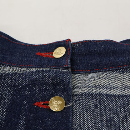 VivienneWestwood ヴィヴィアンウエストウッド オールウェイズオンカメラコレクション92/93　90s　ロールスロイス転写プリント フロントボタン デニム ロング スカート