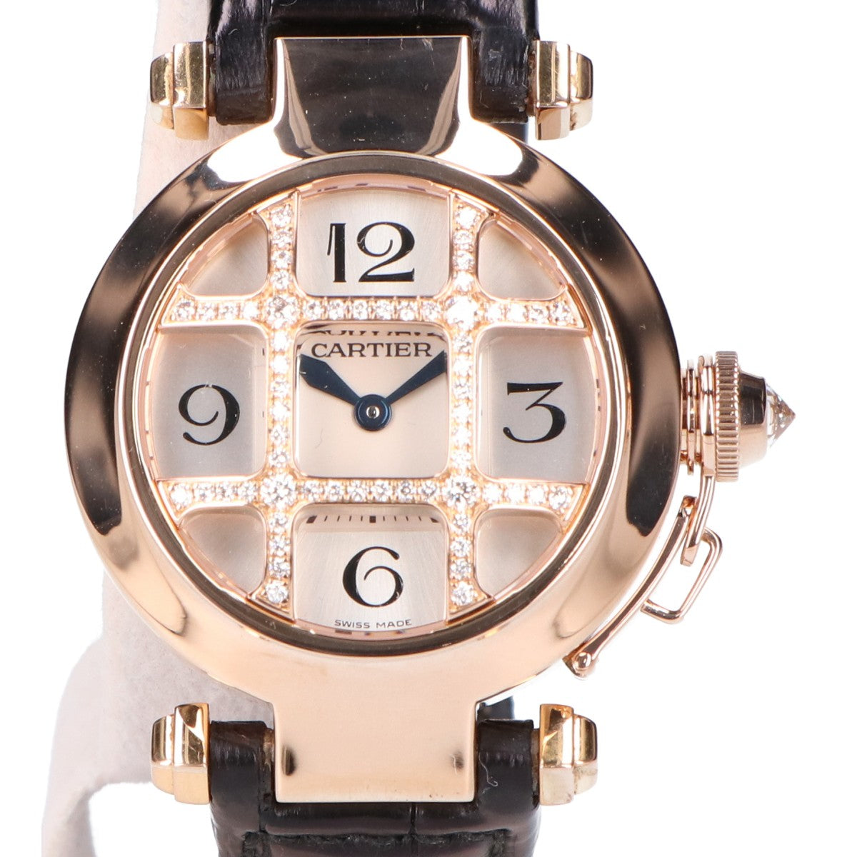 Cartier カルティエ 仕上げ済み 750YG パシャ32 グリッドDコンベックス WJ11951G K18×ダイヤモンド クオーツ時計 腕時計
