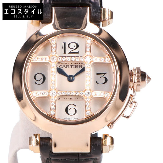 Cartier カルティエ 仕上げ済み 750YG パシャ32 グリッドDコンベックス WJ11951G K18×ダイヤモンド クオーツ時計 腕時計
