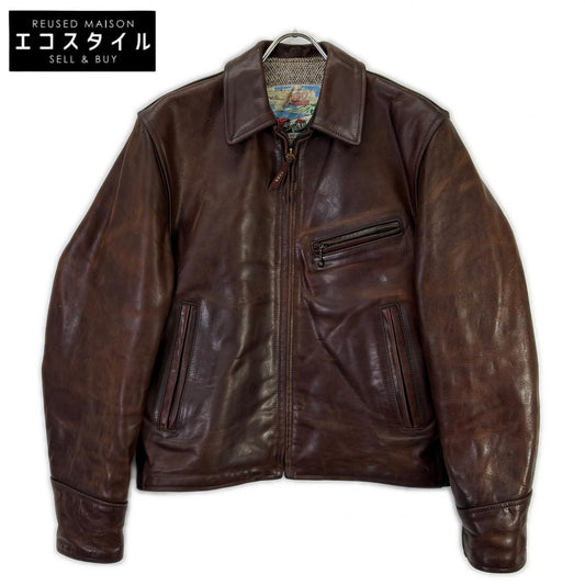 AERO LEATHER エアロレザー ブラウン ホースハイド ハイウェイマン レザージャケット ジャケット