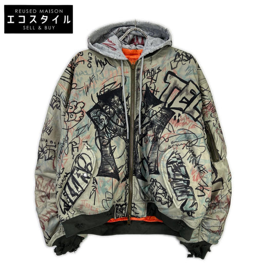 MOWALOLA モワローラ カーキ 25AW 落書き爆弾魔 グラフィティ MA-1 ボンバージャケット ジャケット