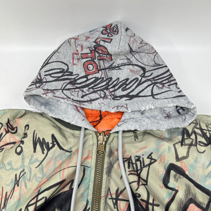 MOWALOLA モワローラ カーキ 25AW 落書き爆弾魔 グラフィティ MA-1 ボンバージャケット ジャケット
