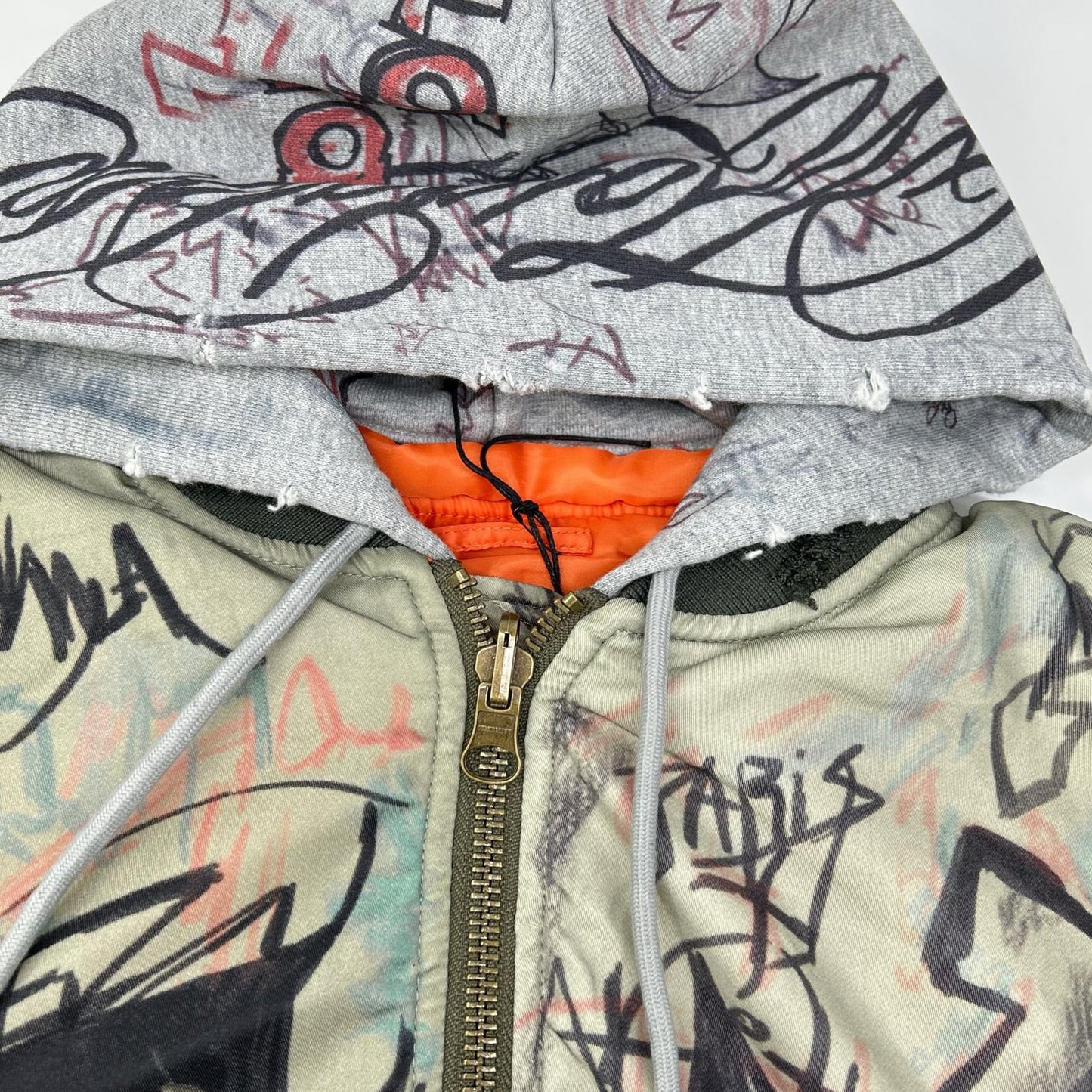 MOWALOLA モワローラ カーキ 25AW 落書き爆弾魔 グラフィティ MA-1 ボンバージャケット ジャケット