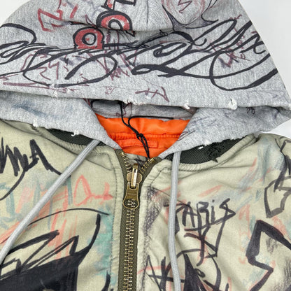 MOWALOLA モワローラ カーキ 25AW 落書き爆弾魔 グラフィティ MA-1 ボンバージャケット ジャケット