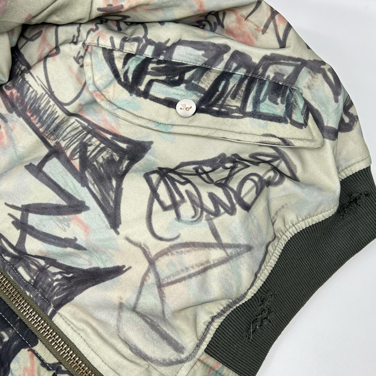 MOWALOLA モワローラ カーキ 25AW 落書き爆弾魔 グラフィティ MA-1 ボンバージャケット ジャケット