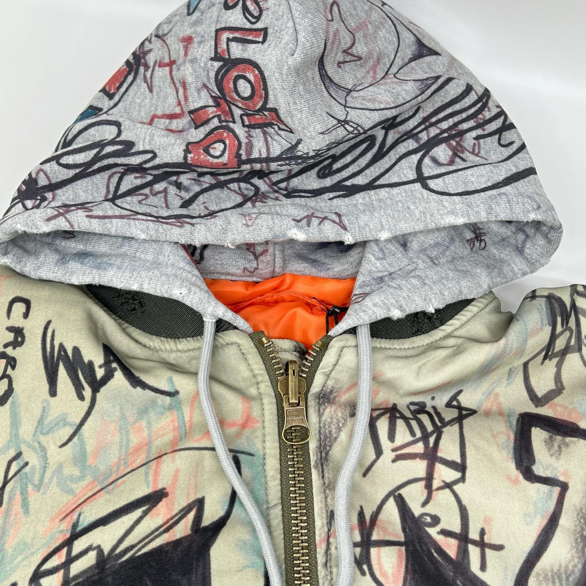 MOWALOLA Mowalola khaki 25AW Graffiti Bombardier MA-1 bomber jacket jacket