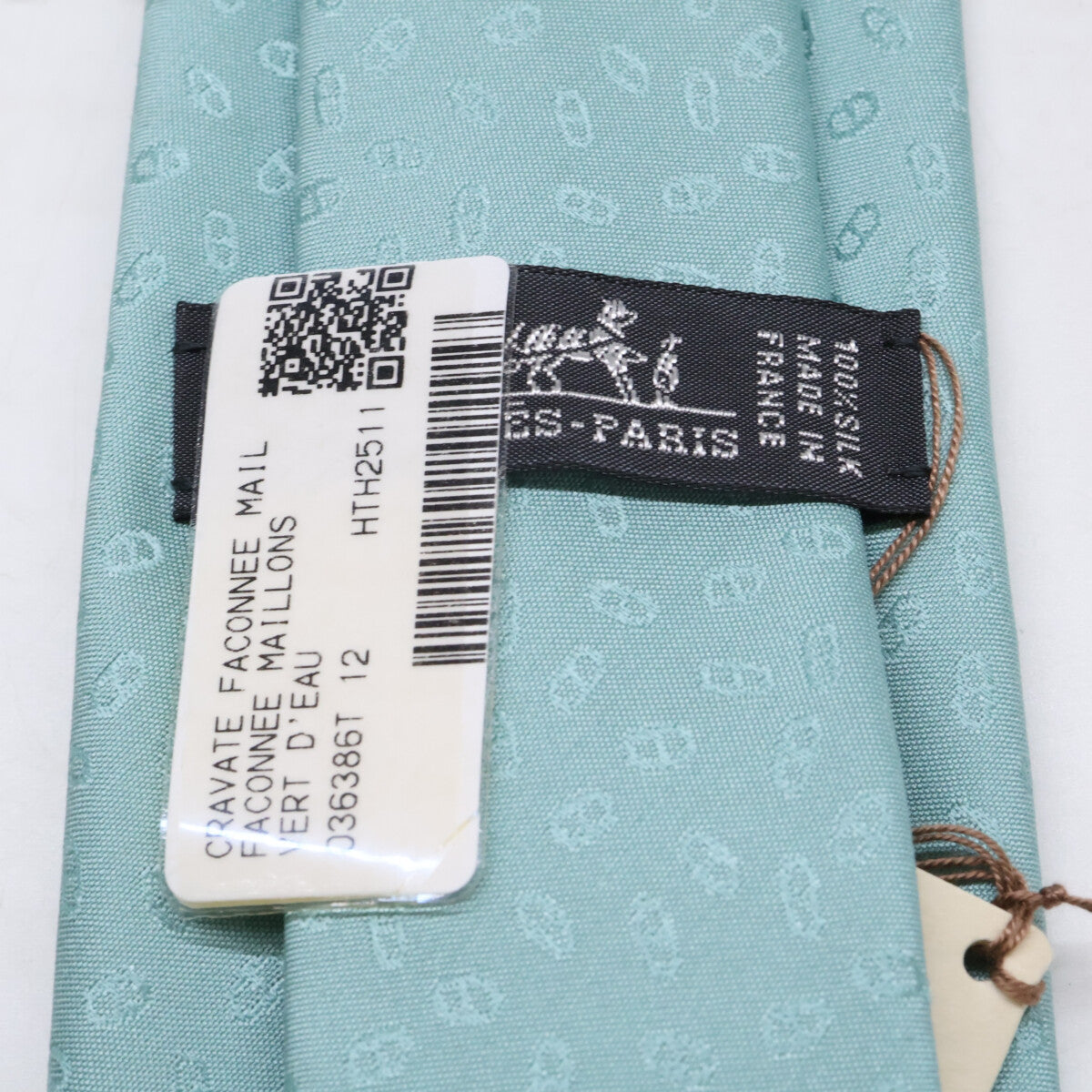 HERMES エルメス 【新品未使用】H036386T 12 ファソネ・マイヨン H織りタイ 7cm シルク ネクタイ