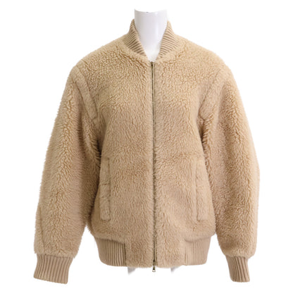 Max Mara マックスマーラ 【美品/国内正規】108103216 キャメルｘシルク テディベア ボンバージャケット ジャケット