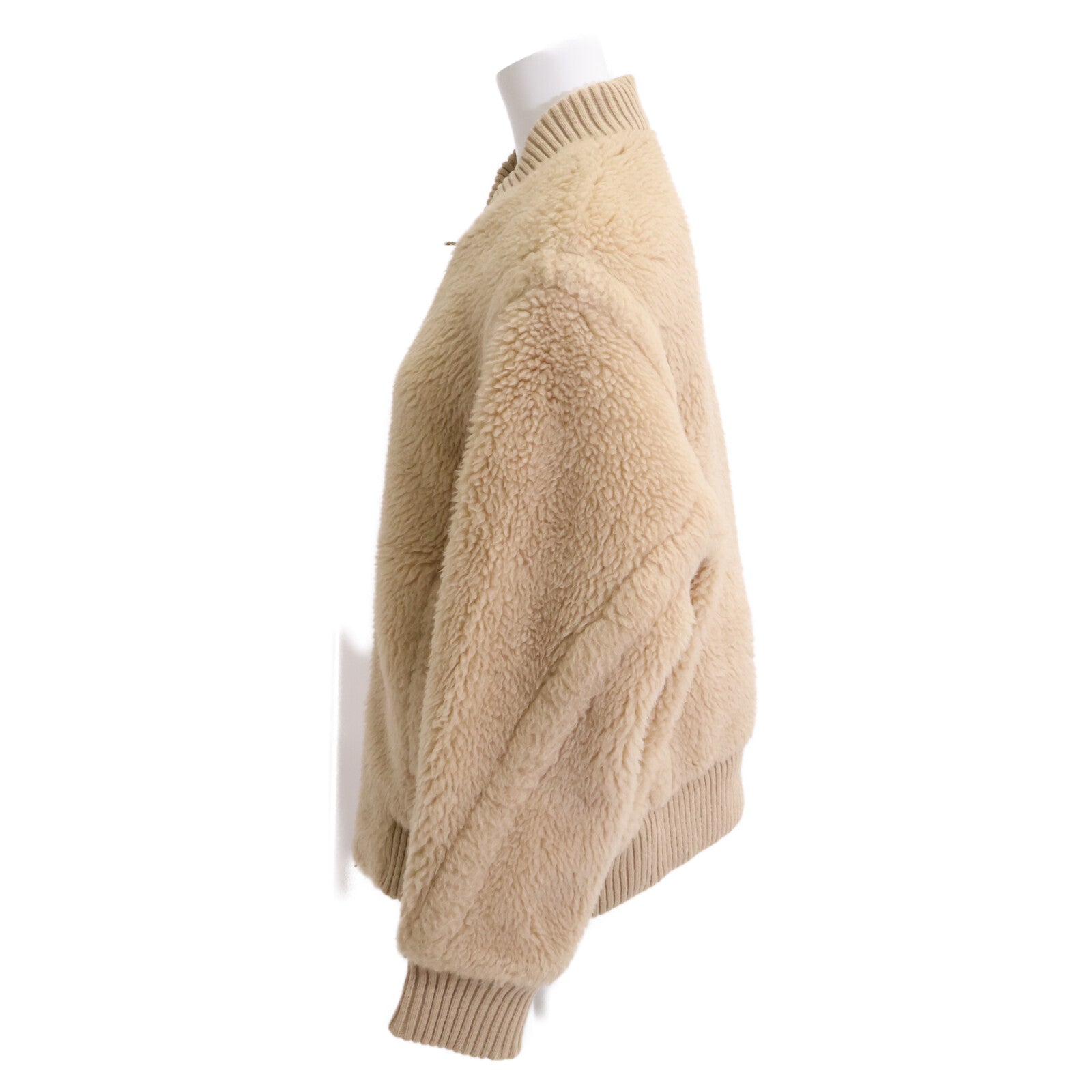 Max Mara マックスマーラ 【美品/国内正規】108103216 キャメルｘシルク テディベア ボンバージャケット ジャケット