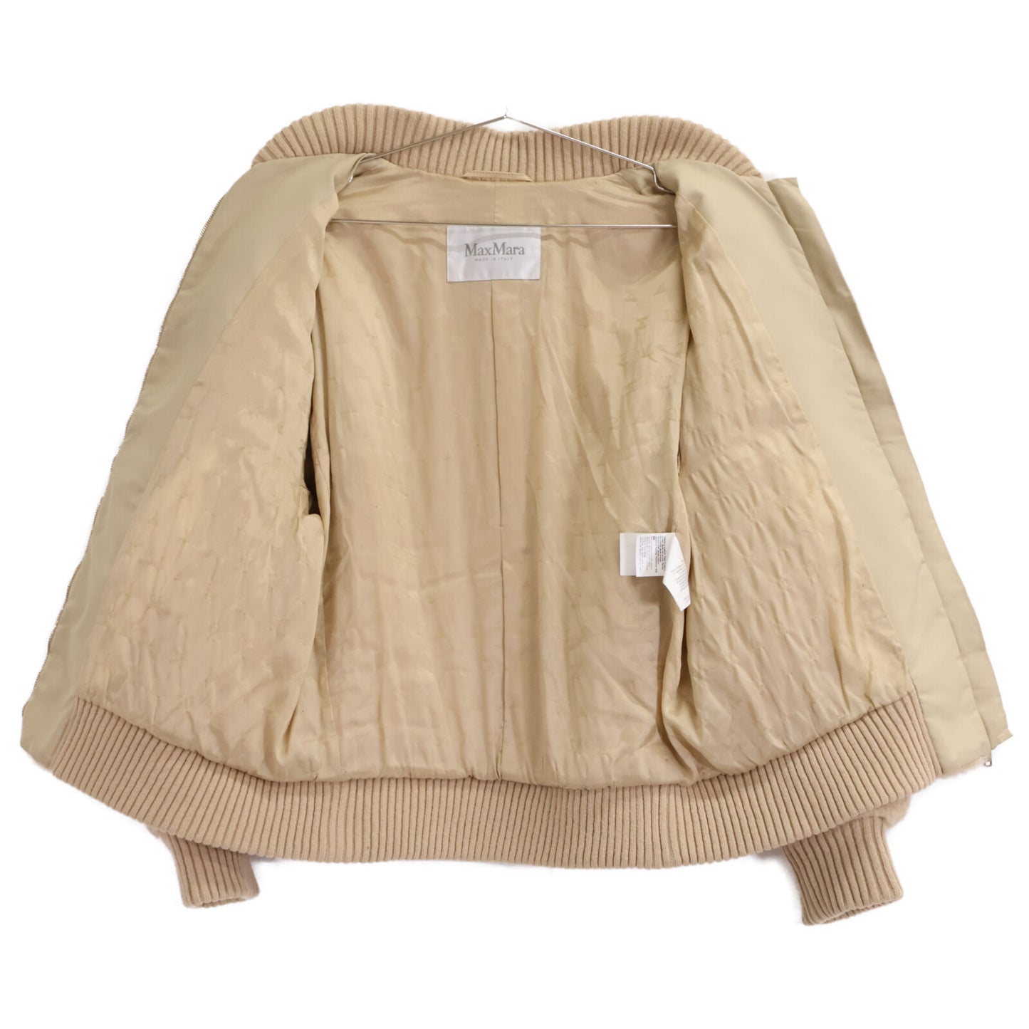 Max Mara マックスマーラ 【美品/国内正規】108103216 キャメルｘシルク テディベア ボンバージャケット ジャケット