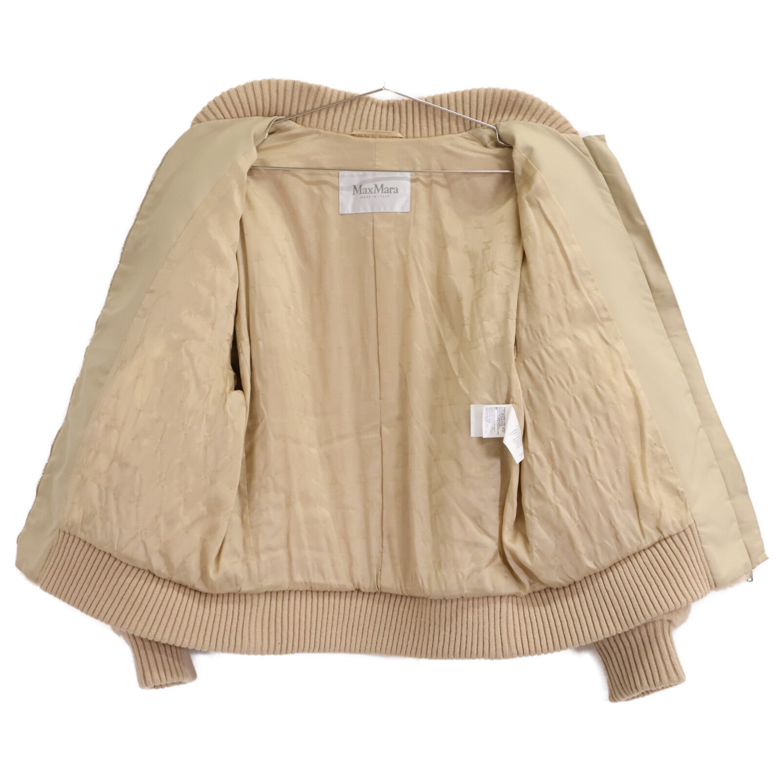 Max Mara マックスマーラ 【美品/国内正規】108103216 キャメルｘシルク テディベア ボンバージャケット ジャケット