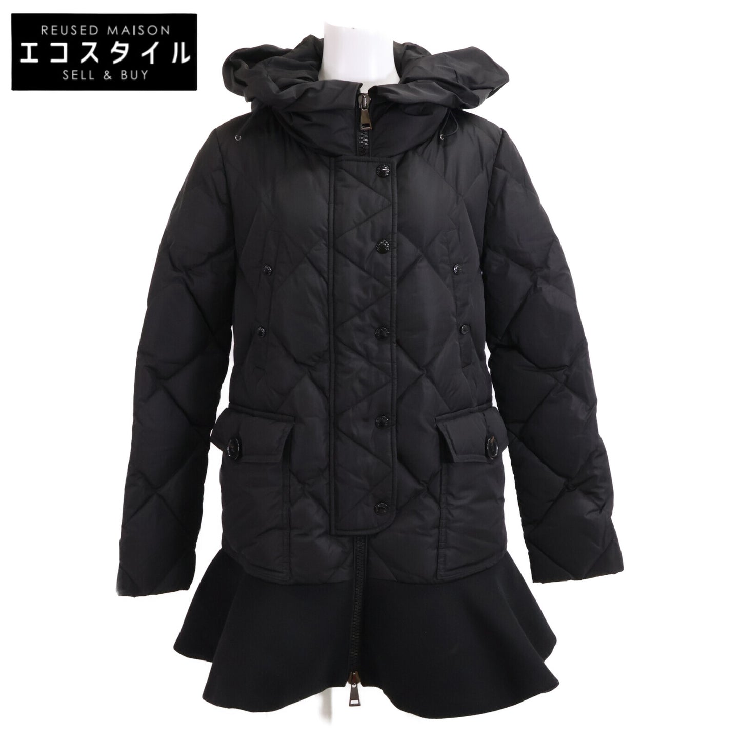 MONCLER モンクレール 【美品】C20934981185 VAULOGETTE 裾フリル フーディダウン コート