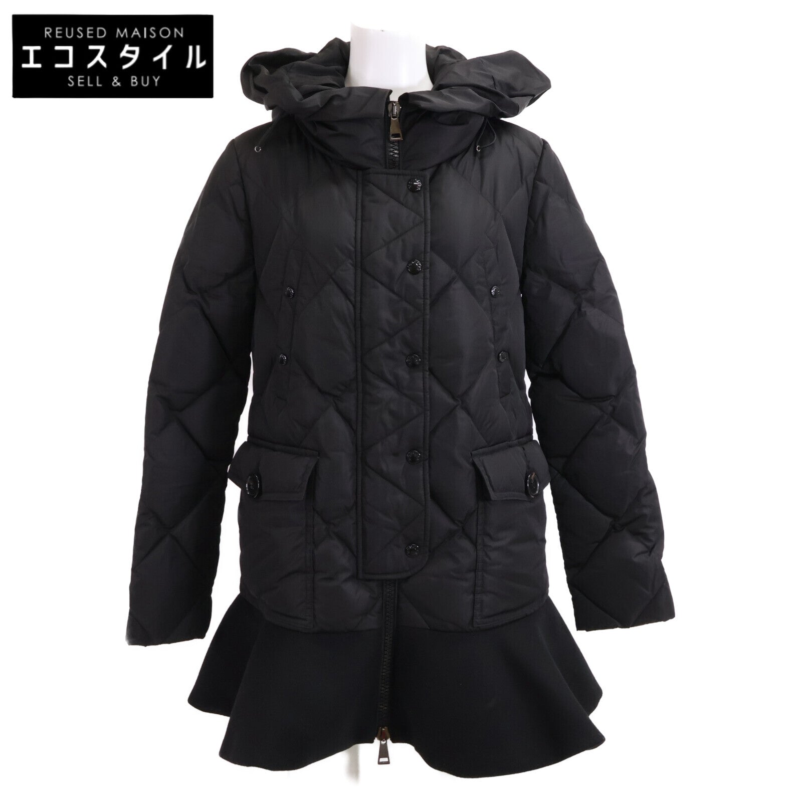 MONCLER モンクレール 【美品】C20934981185 VAULOGETTE 裾フリル フーディダウン コート